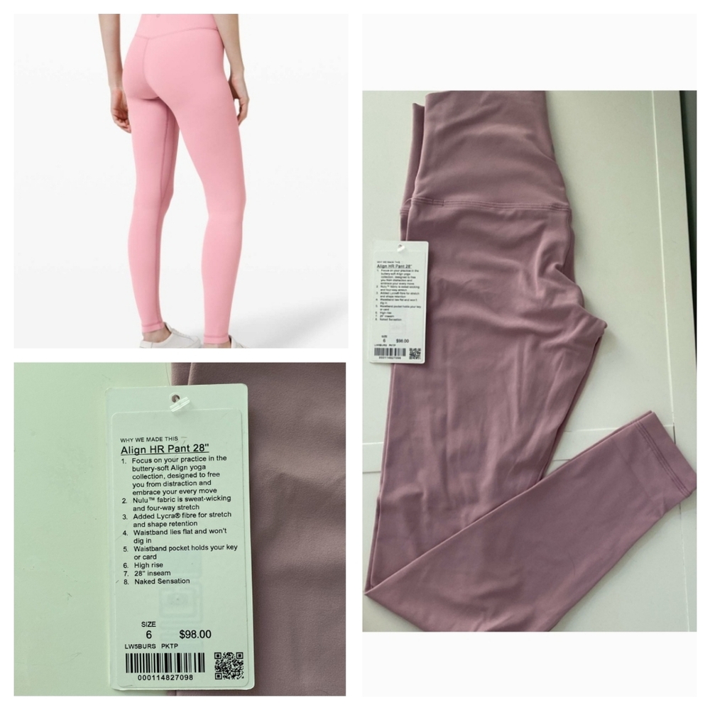 NWT 🍋 Lululemon 🍋  Align 28"  size 6 PINK TAUPE